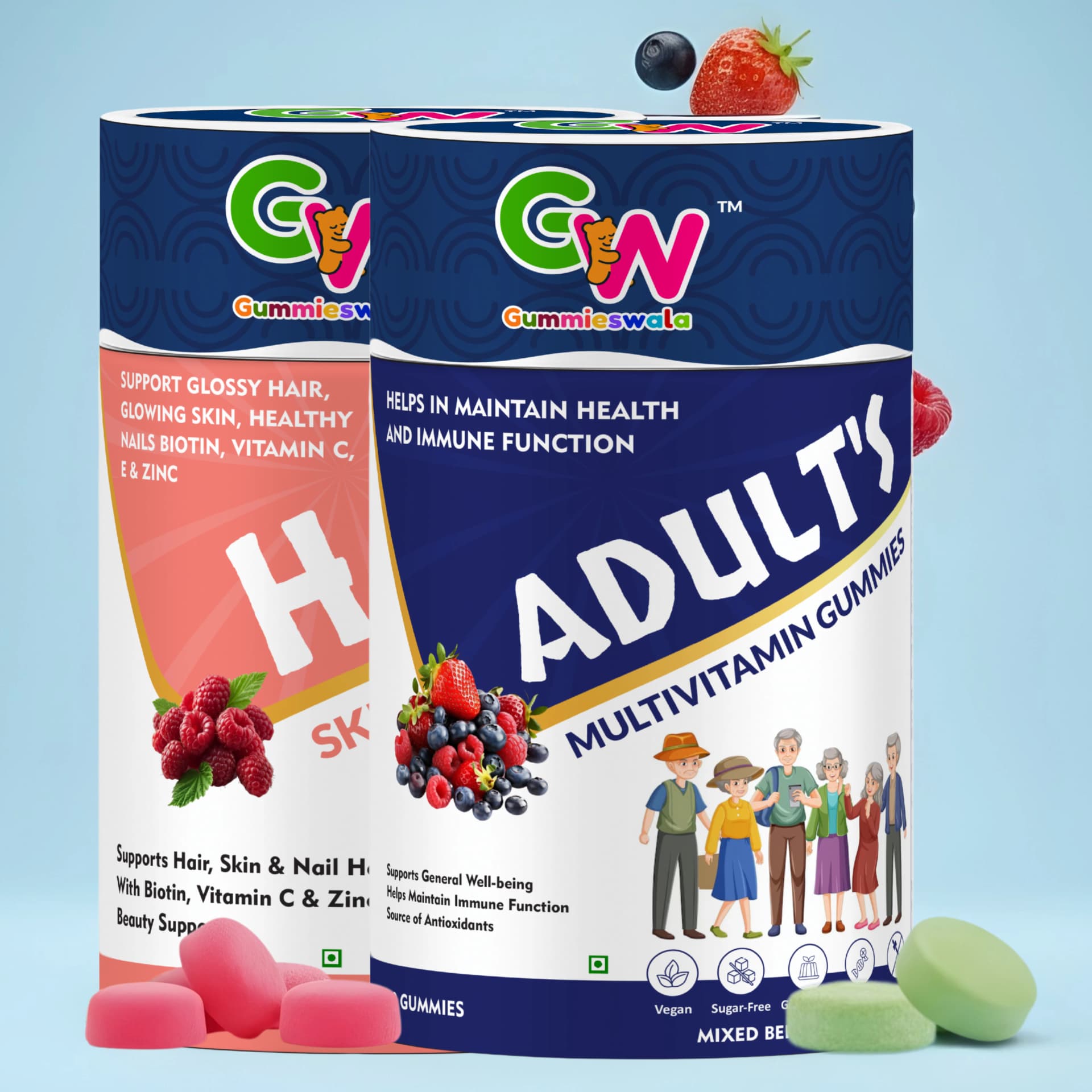 Multivitamin + Hair Skin Nail Gummies (Pack of 2)