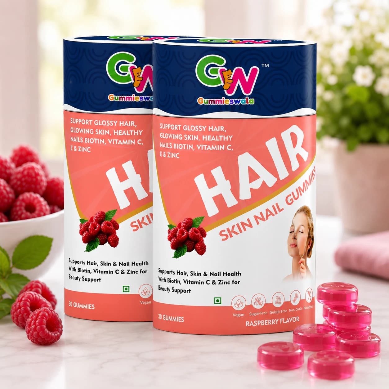 Hair Skin Nail Gummies (Pack of 2)